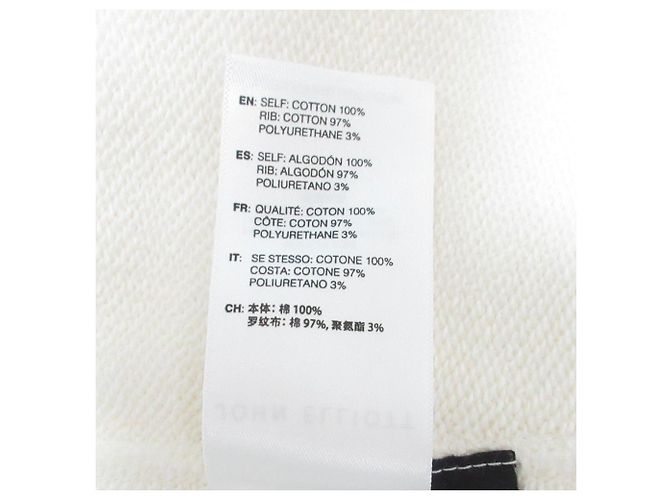Autre Marque John Elliott Sweatshirt mit Reißverschluss am Saum Weiß Aus weiß - Ansicht 9