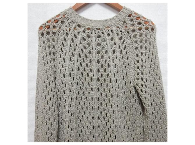 Autre Marque UN3D. Strickpullover mit Mesh-Fransen Beige - Ansicht 4