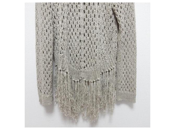 Autre Marque UN3D. Strickpullover mit Mesh-Fransen Beige - Ansicht 5