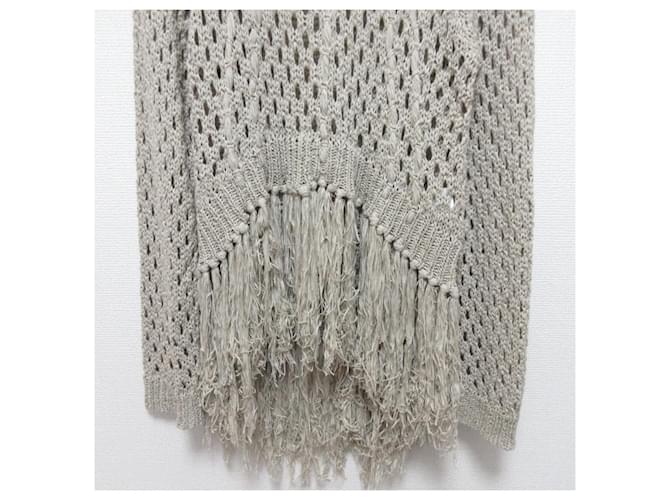 Autre Marque UN3D. Strickpullover mit Mesh-Fransen Beige - Ansicht 6