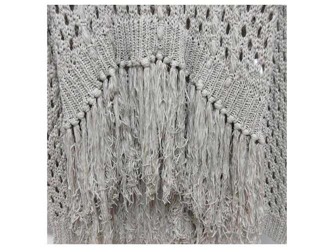 Autre Marque UN3D. Strickpullover mit Mesh-Fransen Beige - Ansicht 7