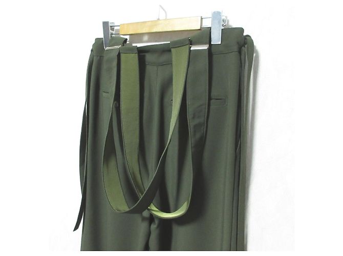 Autre Marque Calças Bootcut com suspensório UN3D. Verde Caqui - vista 4