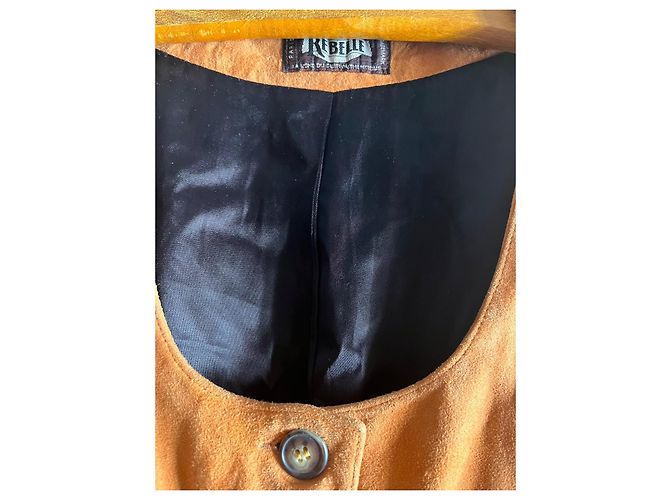 Autre Marque Rebelle ärmelloses Wildlederkleid Orange - Ansicht 3
