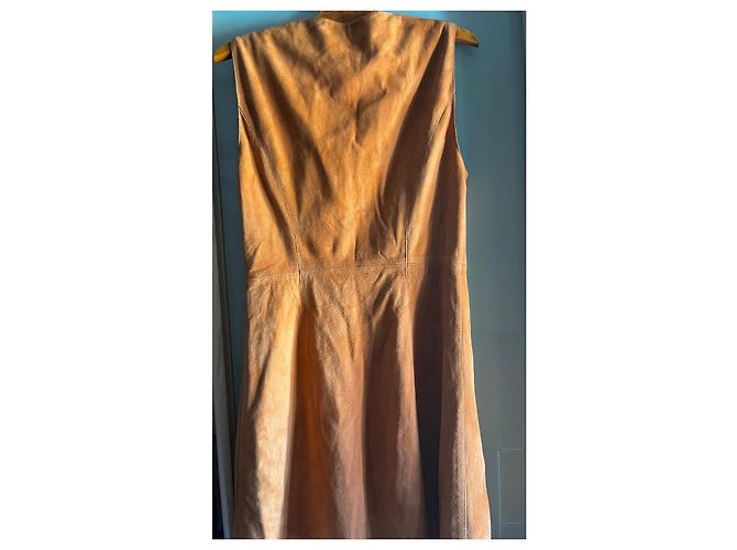 Autre Marque Rebelle ärmelloses Wildlederkleid Orange - Ansicht 4