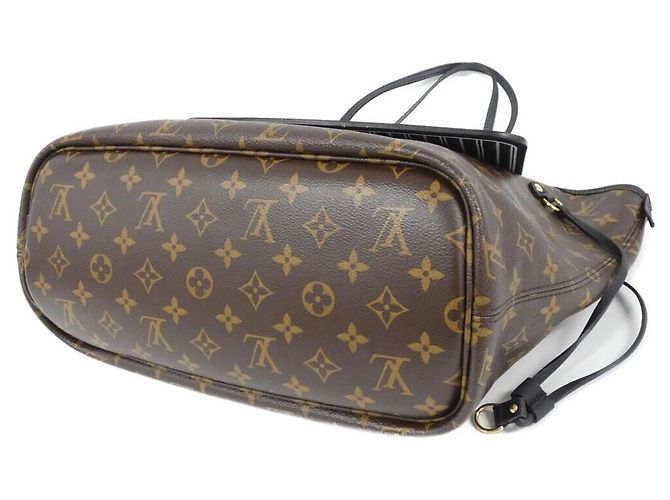 Louis Vuitton Monogram Neverfull Inside Out Canvas Tote Bag aus beschichtetem Kalbsleder Braun Schwarz - Ansicht 2