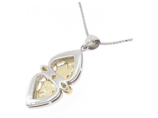 Autre Marque Collana in Diamante Pt900 K18YG Pt850 Argento - vista 4