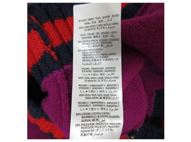 Gucci Strawberry Bijou Web Line Strickware Lila - Ansicht 11