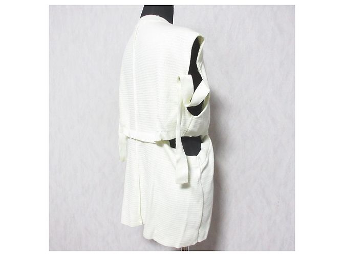 Autre Marque PUBLIC TOKYO Strickweste-Set mit Seitenschlitzen Weiß - Ansicht 3