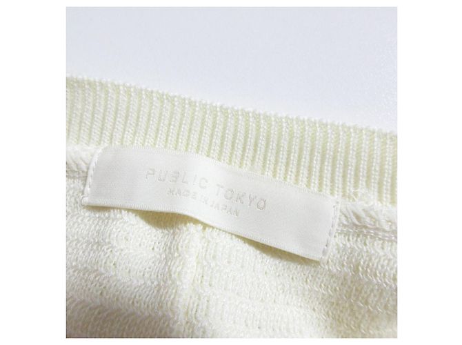 Autre Marque PUBLIC TOKYO Strickweste-Set mit Seitenschlitzen Weiß - Ansicht 5