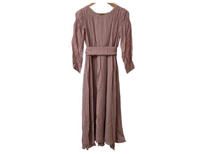 Autre Marque PROPORTION BODY DRESSING Kleid mit gerafften Schultern und transparentem Stoff Pink - Ansicht 2