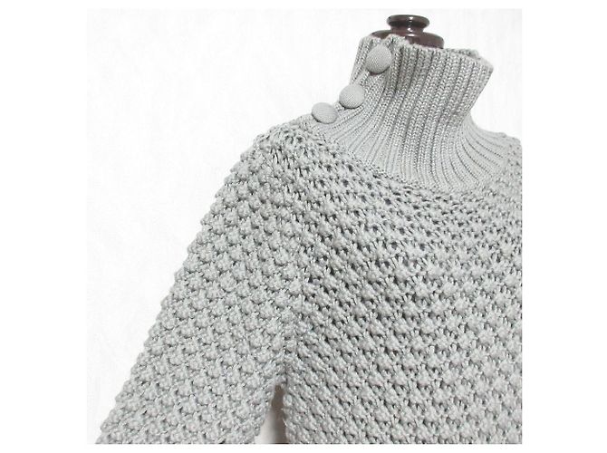 Autre Marque Manoush Strickkleid mit Häkeloptik und hohem Ausschnitt Braun - Ansicht 4