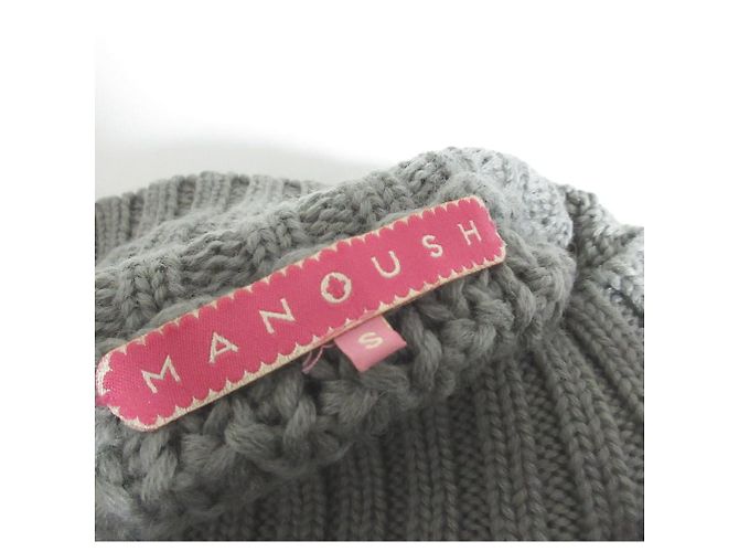 Autre Marque Manoush Strickkleid mit Häkeloptik und hohem Ausschnitt Braun - Ansicht 6