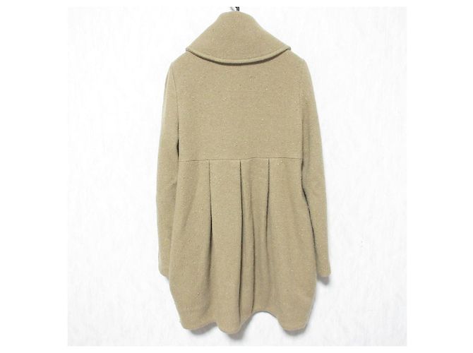 Abrigo de mezcla de lana y angora luxe theory Beige - vista 2