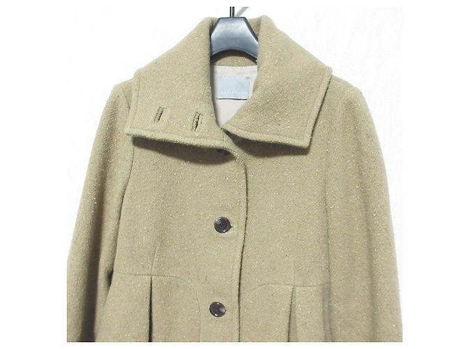 Abrigo de mezcla de lana y angora luxe theory Beige - vista 3