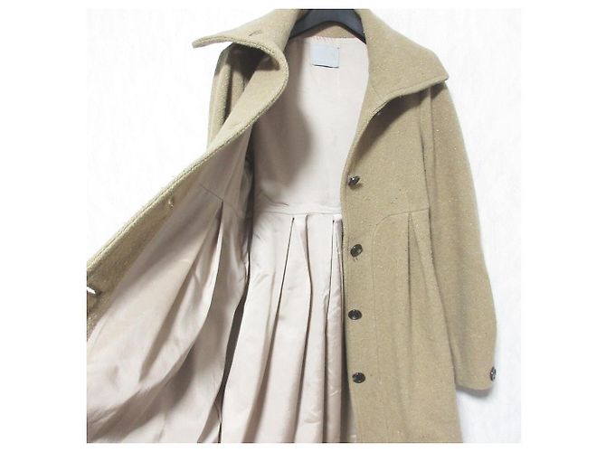 Abrigo de mezcla de lana y angora luxe theory Beige - vista 5