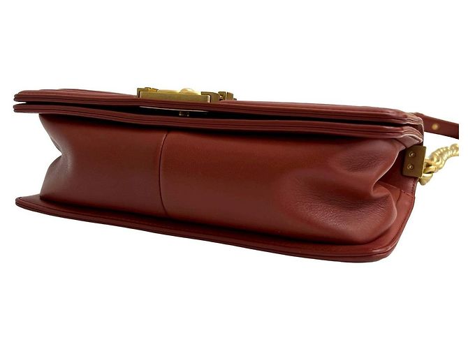 Borsa a tracolla CHANEL Boy Chanel in agnello Rosso - vista 9