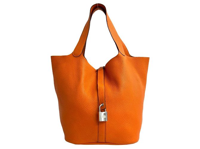 Hermès Picotin Lock GM Kalbsleder Handtasche Orange - Ansicht 2