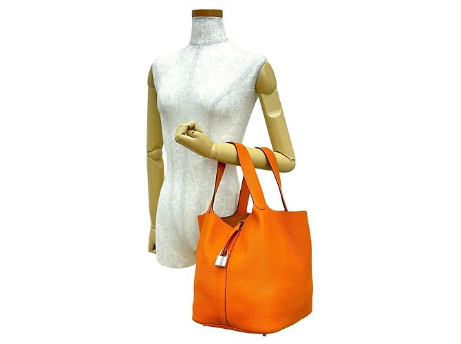 Hermès Picotin Lock GM Kalbsleder Handtasche Orange - Ansicht 3