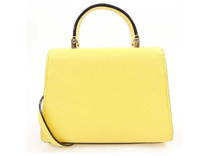 Borsa Valextra ISIDE in pelle di vitello morbida Giallo - vista 3