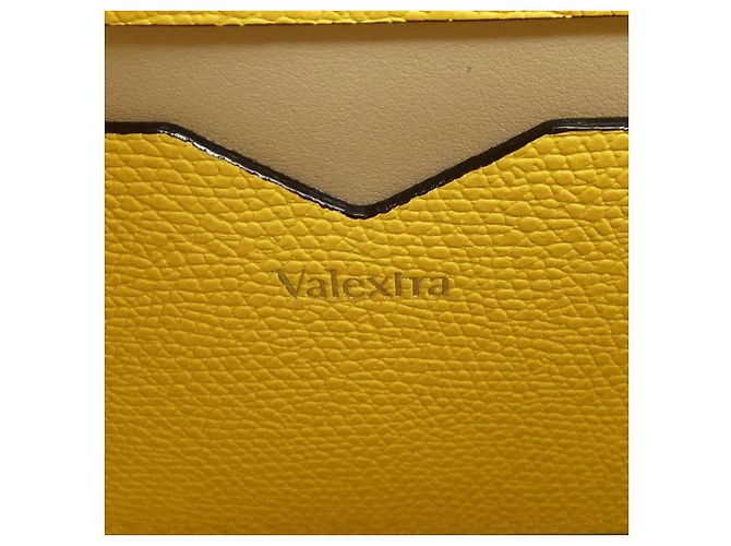 Borsa Valextra ISIDE in pelle di vitello morbida Giallo - vista 5
