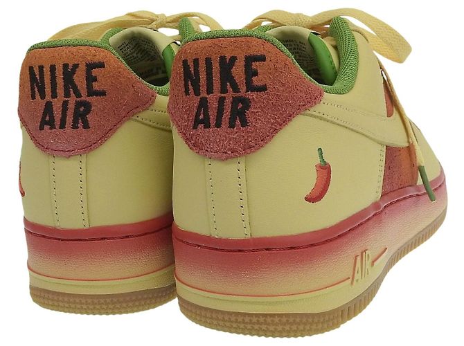 Autre Marque Nike Air Force 1 Wildleder-Sneaker Grün Orange Gelb - Ansicht 5