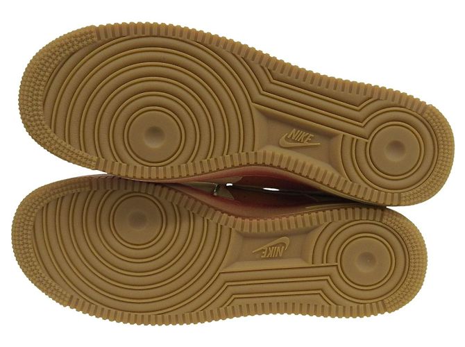 Autre Marque Nike Air Force 1 Wildleder-Sneaker Grün Orange Gelb - Ansicht 6