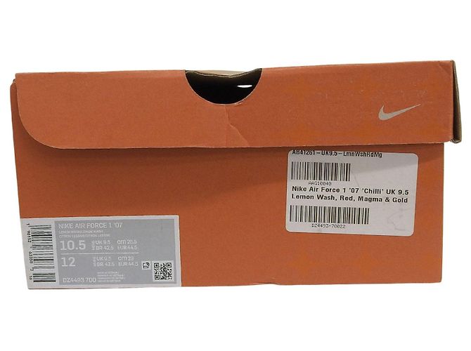 Autre Marque Nike Air Force 1 Wildleder-Sneaker Grün Orange Gelb - Ansicht 9
