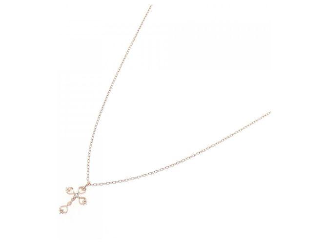Autre Marque Collana in oro rosa K10 e diamanti - vista 2