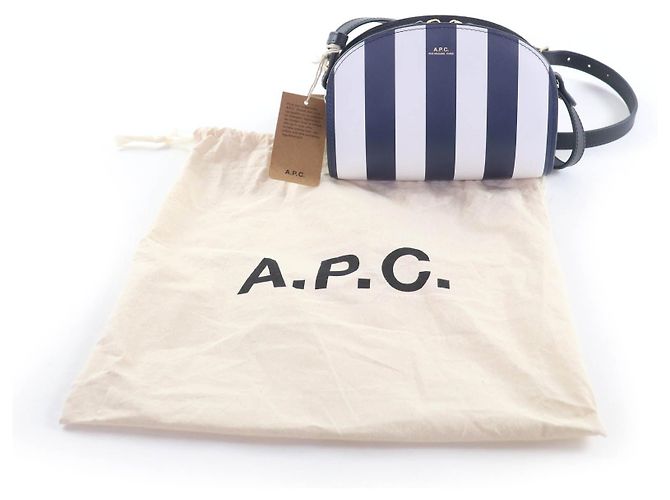 Apc A.P.C. sac demi-lune borsa a tracolla in pelle Blu - vista 2
