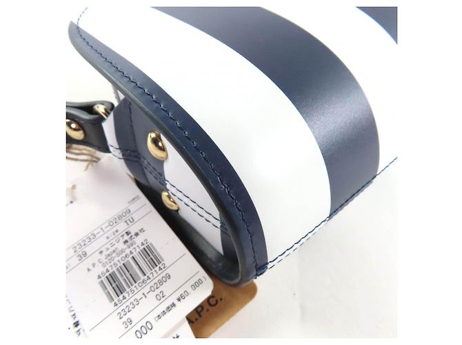 Apc A.P.C. sac demi-lune borsa a tracolla in pelle Blu - vista 7