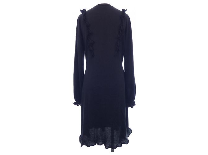 Chanel Seiden-Kaschmir-Kleid Schwarz - Ansicht 2