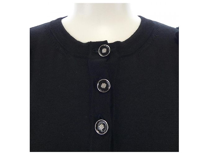 Chanel Seiden-Kaschmir-Kleid Schwarz - Ansicht 6