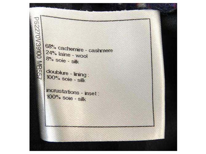 Cappotto in cashmere Chanel Bianco Rosso Blu Blu navy - vista 3