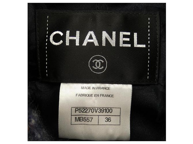 Cappotto in cashmere Chanel Bianco Rosso Blu Blu navy - vista 4