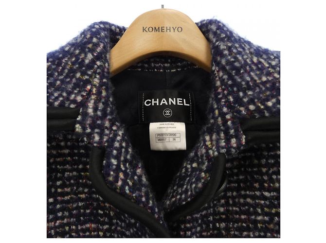 Cappotto in cashmere Chanel Bianco Rosso Blu Blu navy - vista 5