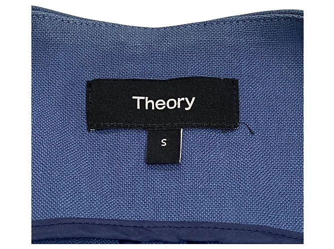 Chaleco STRETCH OXFORD sin cuello Theory Azul - vista 5