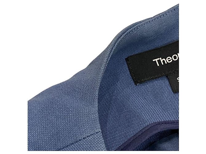 Chaleco STRETCH OXFORD sin cuello Theory Azul - vista 8