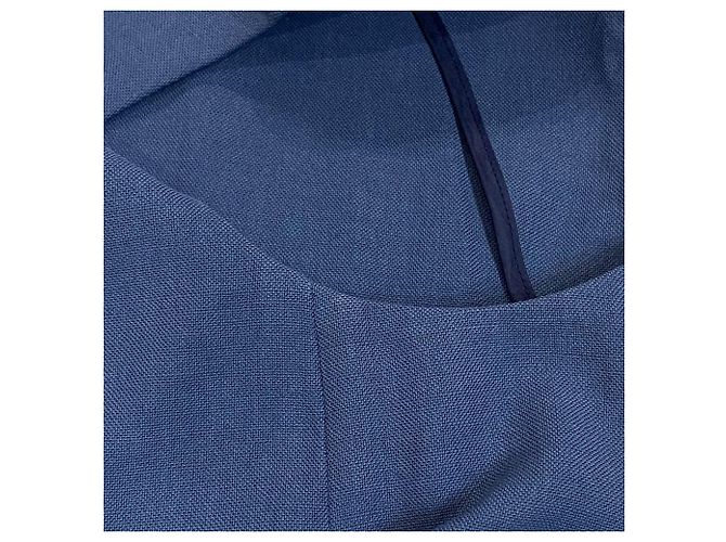Chaleco STRETCH OXFORD sin cuello Theory Azul - vista 9