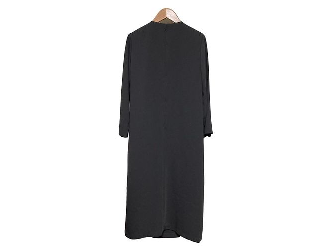 Autre Marque Langes Kleid Blanc Bleu Minuit Grün Olivgrün - Ansicht 2