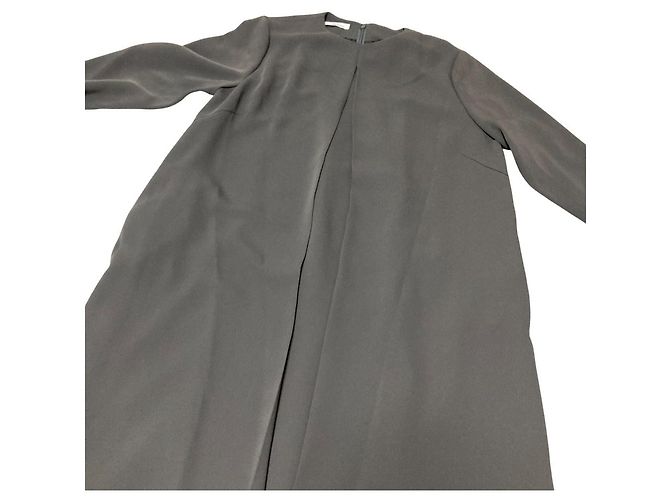 Autre Marque Langes Kleid Blanc Bleu Minuit Grün Olivgrün - Ansicht 3