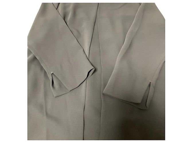 Autre Marque Langes Kleid Blanc Bleu Minuit Grün Olivgrün - Ansicht 4