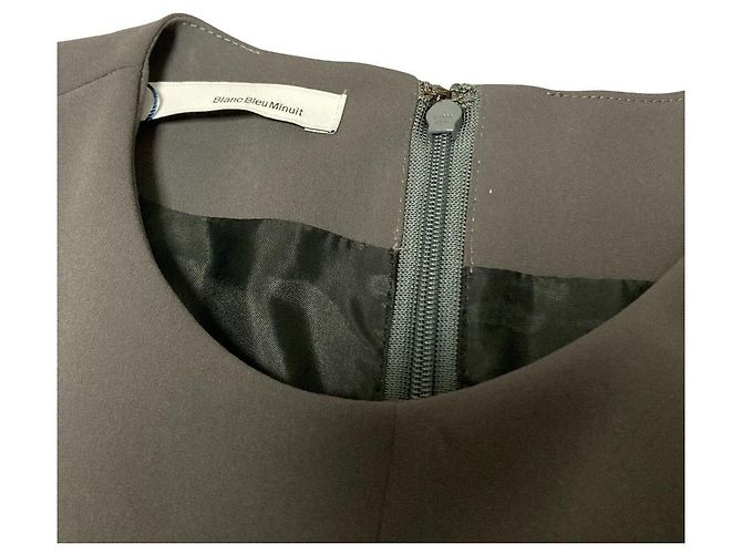 Autre Marque Langes Kleid Blanc Bleu Minuit Grün Olivgrün - Ansicht 6