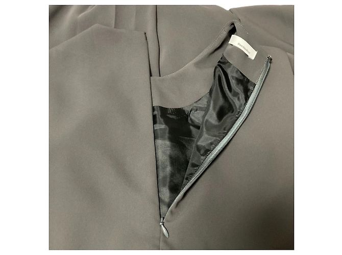 Autre Marque Langes Kleid Blanc Bleu Minuit Grün Olivgrün - Ansicht 7