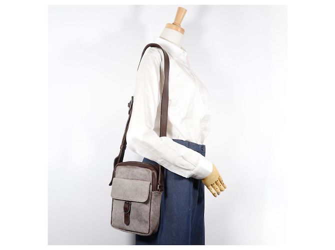Borsa a tracolla 2way in pelo di vitello e pelle di vitello Bottega Veneta Marrone - vista 14