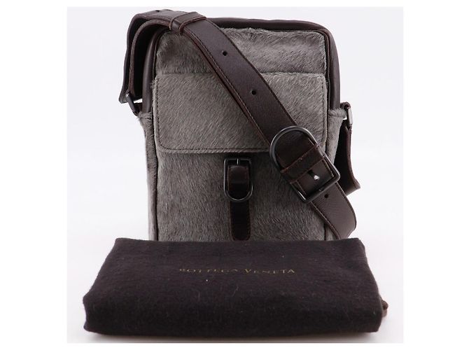 Borsa a tracolla 2way in pelo di vitello e pelle di vitello Bottega Veneta Marrone - vista 15
