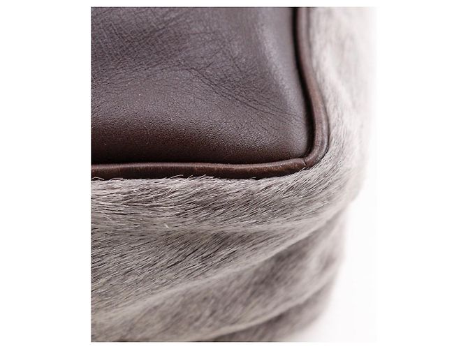 Borsa a tracolla 2way in pelo di vitello e pelle di vitello Bottega Veneta Marrone - vista 7