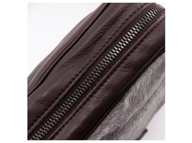 Borsa a tracolla 2way in pelo di vitello e pelle di vitello Bottega Veneta Marrone - vista 8
