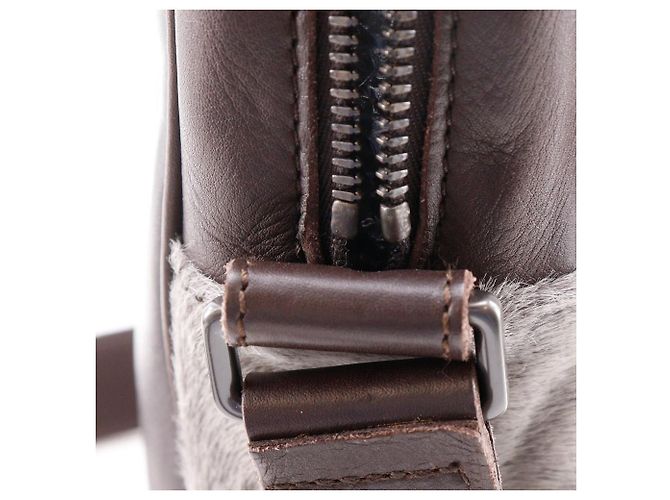 Borsa a tracolla 2way in pelo di vitello e pelle di vitello Bottega Veneta Marrone - vista 9