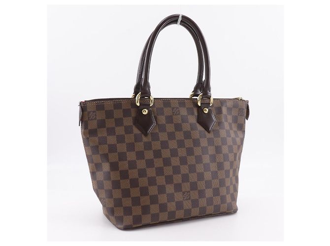 Borsa Tote Louis Vuitton Saleya PM Damier Canvas Marrone - vista 3