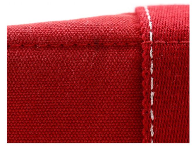 Hermès Borsa in tela Hermes DeauvillePM Rosso - vista 10